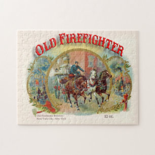Alte Feuerwehr Vintage viktorianisches Label Puzzl Puzzle