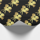 Alte Filmkamera Metallgoldverpackung Geschenkpapier (Ecke)