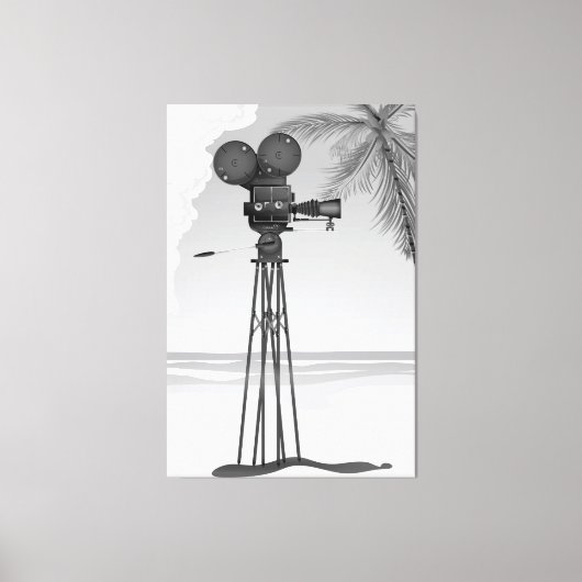 Alte Filmzeit Vintage Filmkamera. Leinwanddruck (Vorderseite)