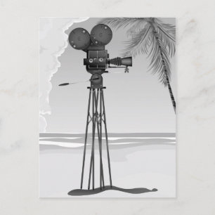 Alte Filmzeit Vintage Filmkamera. Postkarte