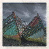 Alte Fischerboote Glasuntersetzer (Vorderseite)