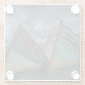 Alte Fischerboote Glasuntersetzer (Rückseite)