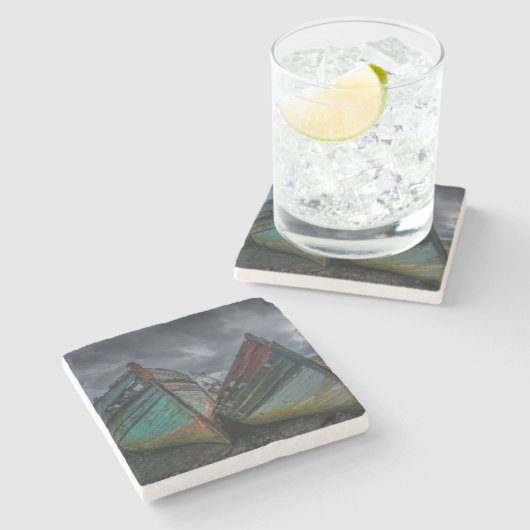 Alte Fischerboote Steinuntersetzer (Seitenansicht)