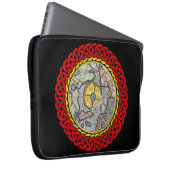 Alte flache Erdkarte - keltischer Entwurf, Rot - 3 Laptopschutzhülle (Vorne Rechts)