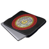 Alte flache Erdkarte - keltischer Entwurf, Rot - 3 Laptopschutzhülle (Vorne Knopf)