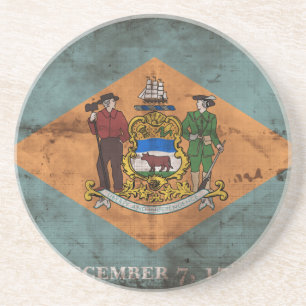 alte Flagge Delaware; Getränkeuntersetzer