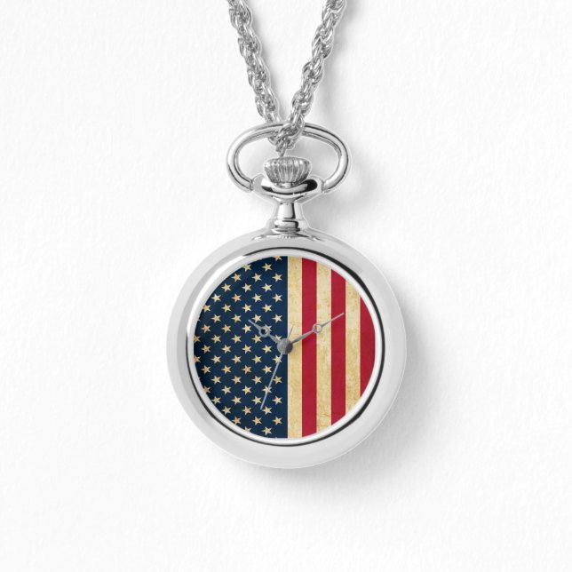 Alte Flagge der USA Armbanduhr (Vorderseite)