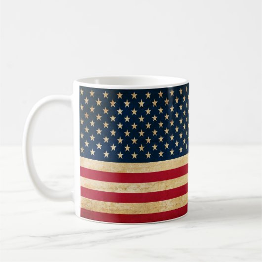 Alte Flagge der USA Kaffeetasse (Links)