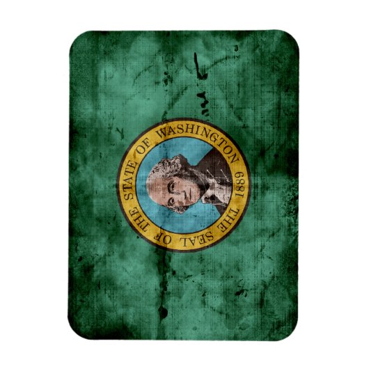 Alte Flagge in Washington Magnet (Vertikal)