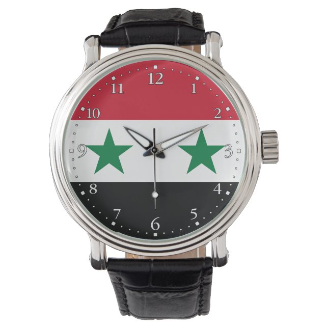 Alte Flagge Syriens Armbanduhr (Vorderseite)
