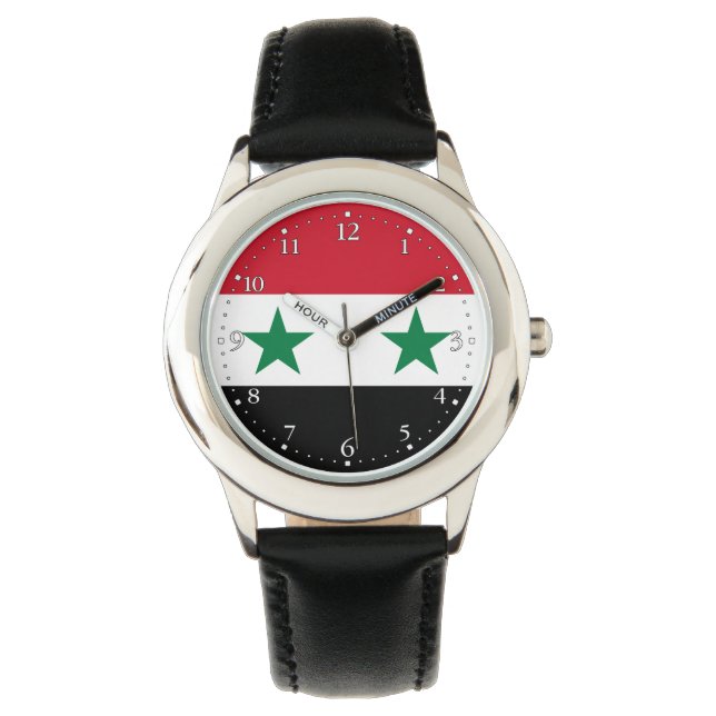 Alte Flagge Syriens Armbanduhr (Vorderseite)