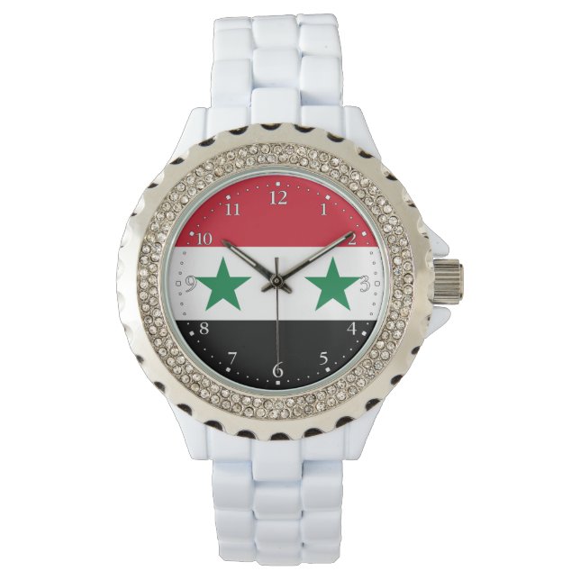 Alte Flagge Syriens Armbanduhr (Vorderseite)