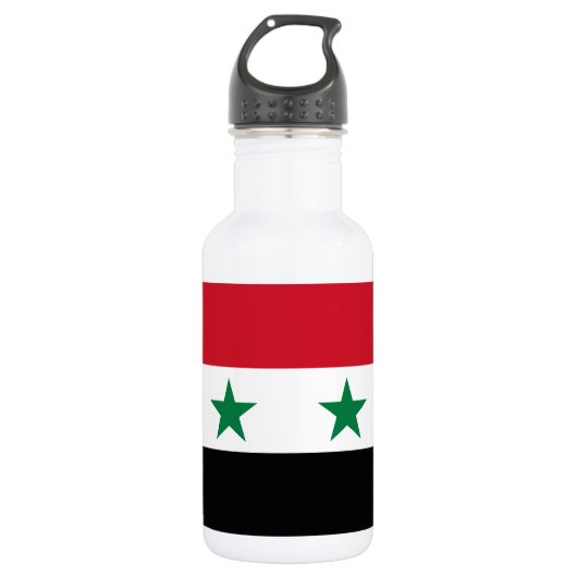 Alte Flagge Syriens Edelstahlflasche (Vorderseite)