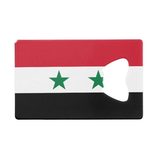 Alte Flagge Syriens Geldbeutel Flaschenöffner (Vorderseite (Horizontal))