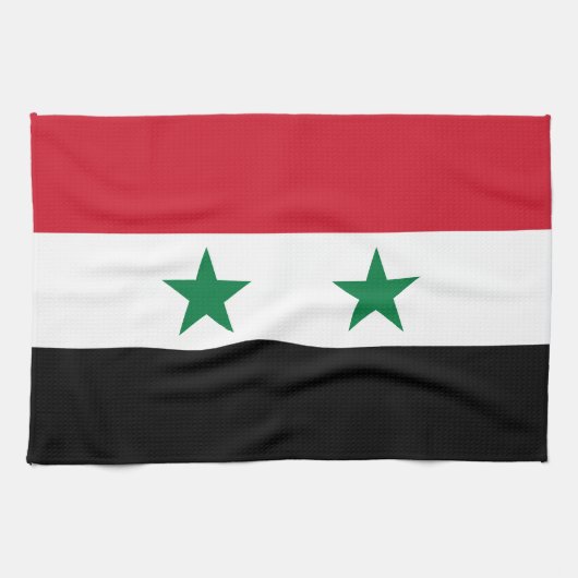 Alte Flagge Syriens Geschirrtuch (Horizontal)