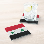 Alte Flagge Syriens Glasuntersetzer (Schrägansicht)