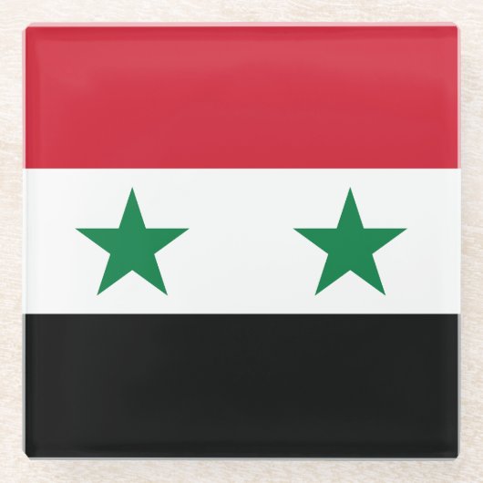 Alte Flagge Syriens Glasuntersetzer (Vorderseite)
