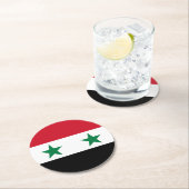 Alte Flagge Syriens Runder Pappuntersetzer (Vor Ort)
