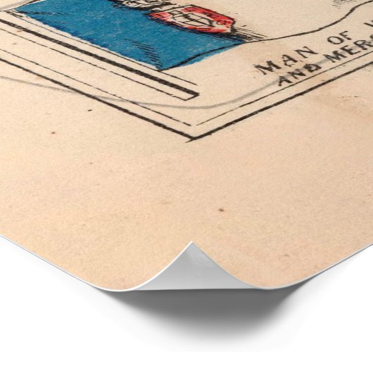 Alte Flaggen der Weltkarte (1865) Poster (Ecke)