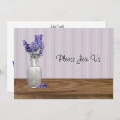 Alte Flasche Lavendel Einladung Hochzeit (Vorne/Hinten)
