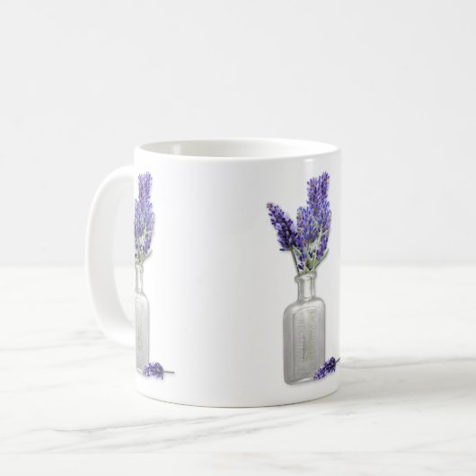 Alte Flasche Lavendel Tasse (Vorderseite Links)