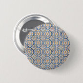 alte Fliese Portugals blauer Dekoration Button (Vorne & Hinten)