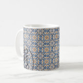 alte Fliese Portugals blauer Dekoration Kaffeetasse (Vorderseite Links)