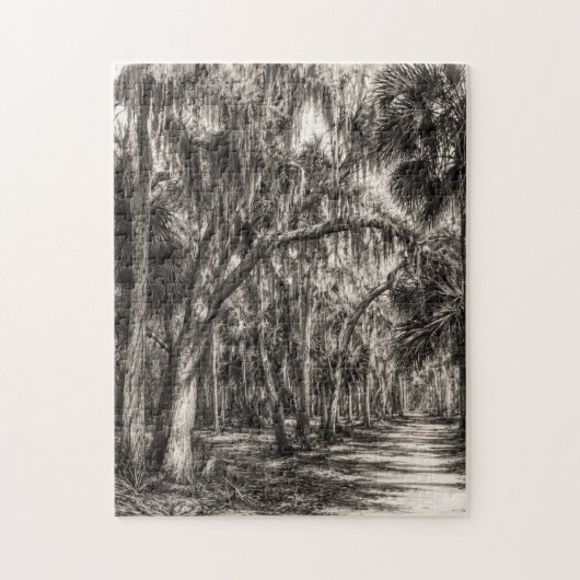 Alte Florida-Eichenhammock-Graphit-Skizze | Rockle Puzzle (Vertikal)
