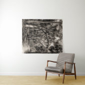 Alte Florida-Eichenhammock-Graphit-Skizze | Rockle Wandteppich (Beispiel (Horizontal))