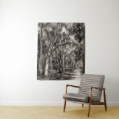 Alte Florida-Eichenhammock-Graphit-Skizze | Rockle Wandteppich (Beispiel)