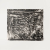Alte Florida-Eichenhammock-Graphit-Skizze | Rockle Wandteppich (Vorderseite (Horizontal))