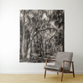 Alte Florida-Eichenhammock-Graphit-Skizze | Rockle Wandteppich (Beispiel)