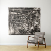 Alte Florida-Eichenhammock-Graphit-Skizze | Rockle Wandteppich (Beispiel (Horizontal))