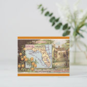 Alte Florida-Karte Postkarte (Stehend Vorderseite)
