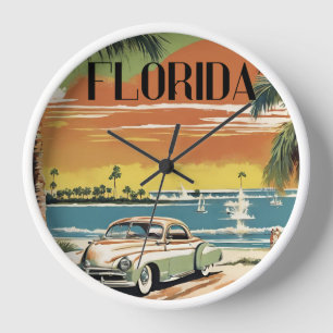 Alte Florida-Wall-Uhr Uhr