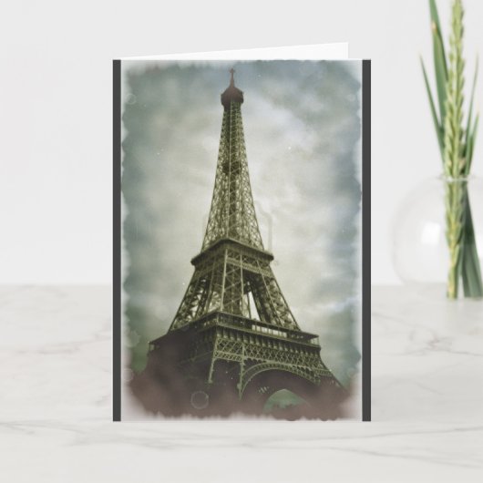 Alte Fotoeffekt Eiffelturm Paris Karte (Vorderseite)