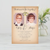 Alte Fotos Hochzeit Foto einladen Einladung (Stehend Vorderseite)