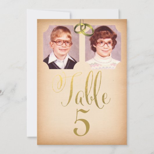Alte Fotos Hochzeit Tischnummer Cards (Vorderseite)