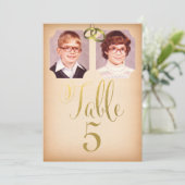 Alte Fotos Hochzeit Tischnummer Cards (Stehend Vorderseite)