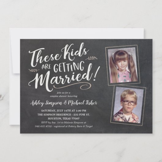 Alte Fotos Polterabend Einladungen Handschriftlich (Vorderseite)