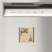Alte französische Blume und Eiffelturm Magnet (In Situ (Geschirrspüler))