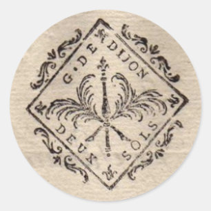 Alte französische Briefmarke Runder Aufkleber