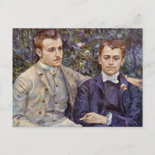 Alte Französische Brüderporträt Renoir Kunstwerk Postkarte