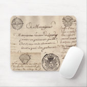 Alte französische Dokumenten-Collage Mousepad (Mit Mouse)