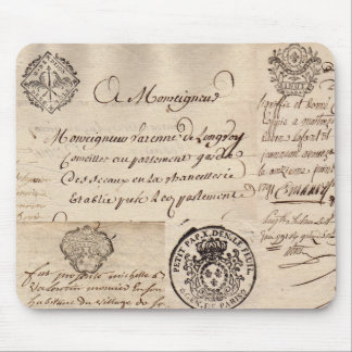 Alte französische Dokumenten-Collage Mousepad