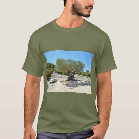 Alte französische Olivenbaummode T-Shirt (Vorderseite)