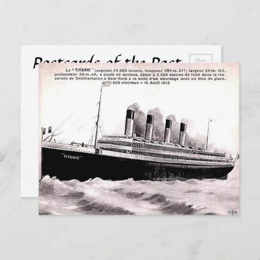 Alte französische Postkarte - Le "Titanic" (Vorne/Hinten)