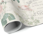 Alte Französische Redoute Rose Ephemera Geschenkpapier (Rolleneckpunkt)