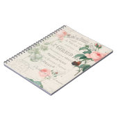 Alte Französische Redoute Rose Ephemera Notizblock (Linke Seite)