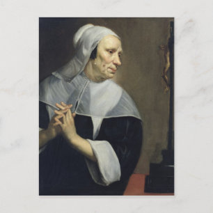 Alte Frau beten Postkarte